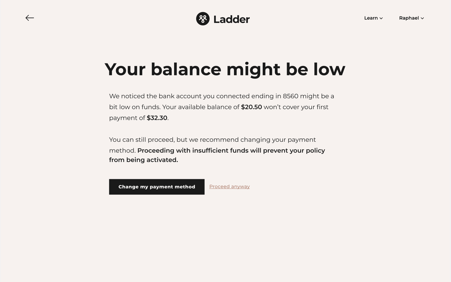 Balance check